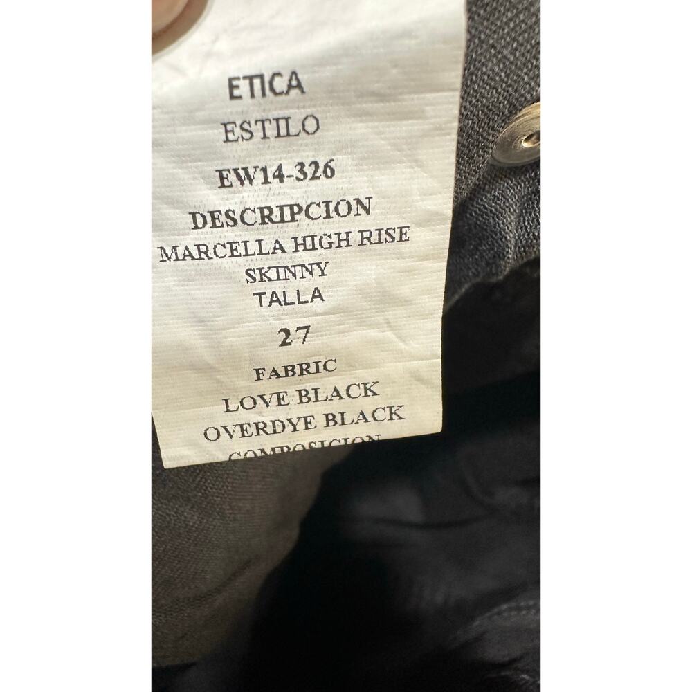 ÉTICA Marcella High Rise Skinny Jeans 27 Tall Onyx Black Sustainable Denim NWT - Picture 5 of 5